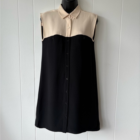 Jenni Kayne Silk Black/Cream Mini Dress | Size Small - Picture 1 of 9